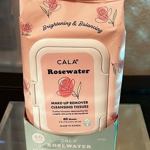 CALA Rosewater MAKE-UP REMOVER
CLEANSING TISSUES 60 sheets with Vitamin E. NEW
